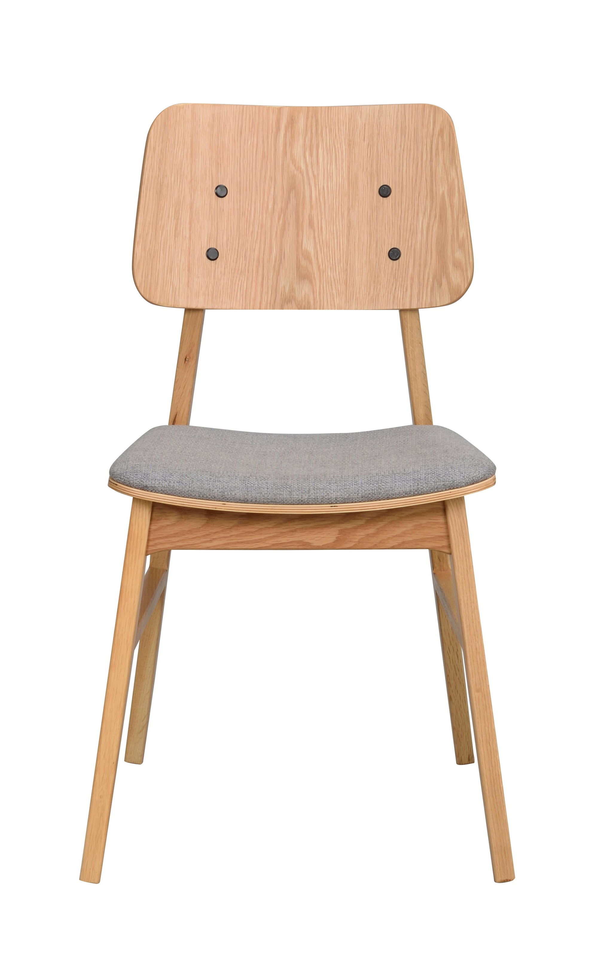 NAGANO Set of 2 Chairs – oak/light grey fabric – 1