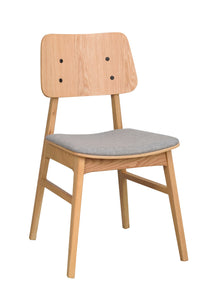 NAGANO Set of 2 Chairs – oak/light grey fabric – 4