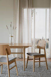 NAGANO Set of 2 Chairs – oak/light grey fabric – 2