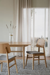 NAGANO Set of 2 Chairs – oak/light grey fabric – 2