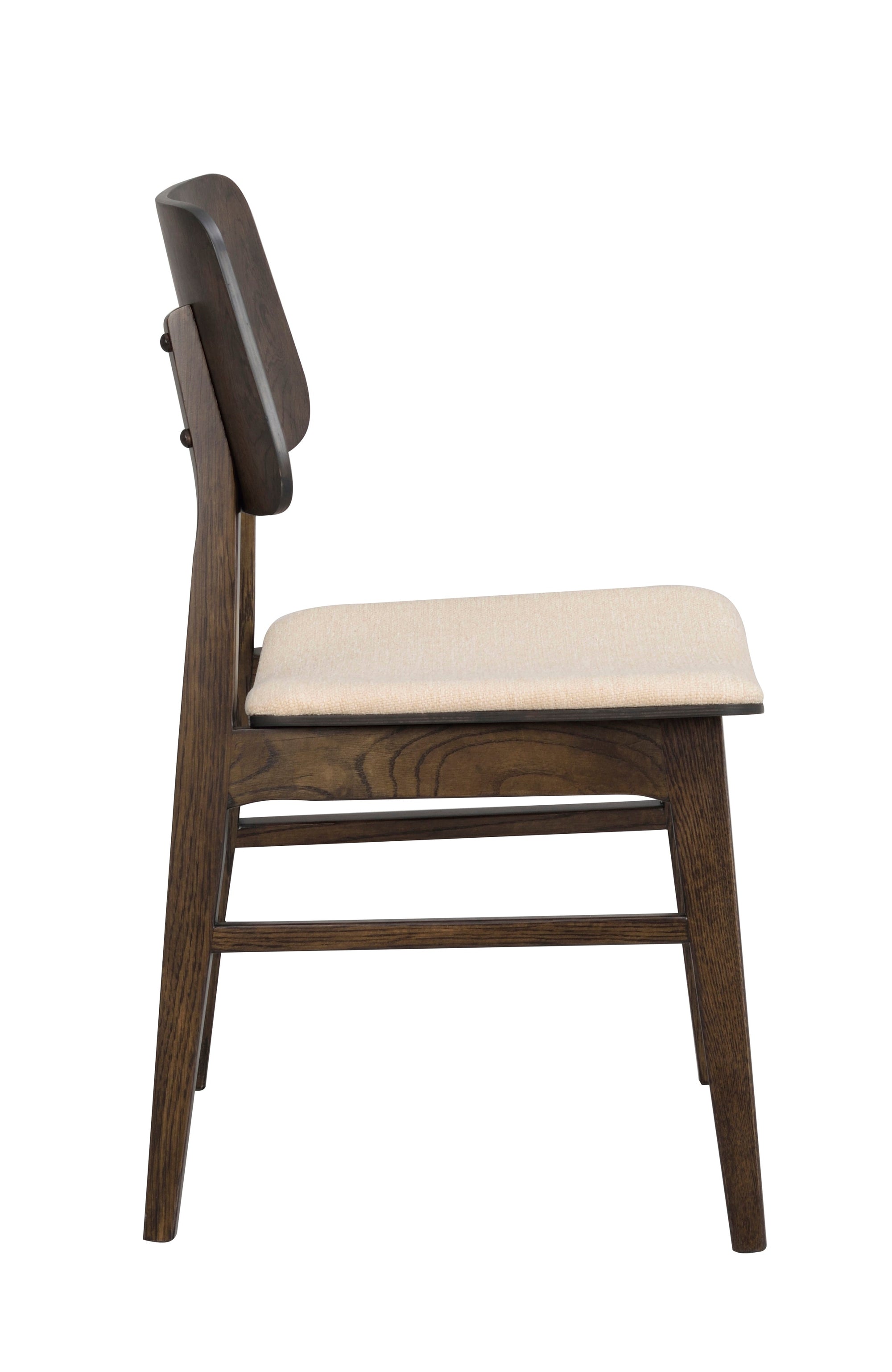 NAGANO Set of 2 Chairs – brown oak/beige fabric – 6