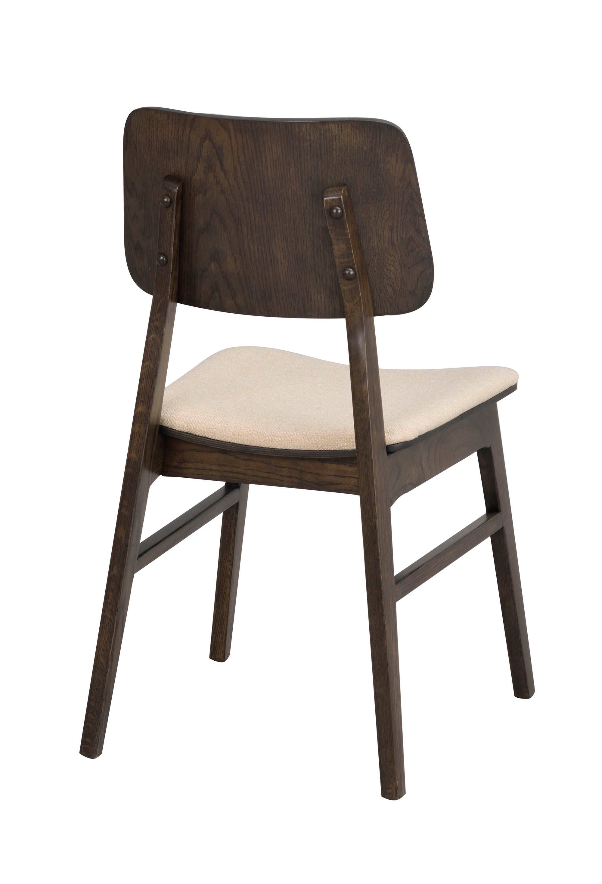 NAGANO Set of 2 Chairs – brown oak/beige fabric – 7