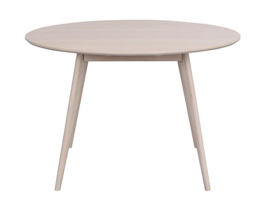 YUMI Round Table 115CM – Whitewashed Oak – 1