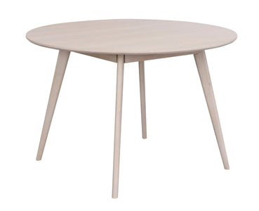 YUMI Round Table 115CM – Whitewashed Oak – 8