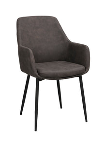 REILY Set of 2 Armchairs – dark grey/black metal legs – 5