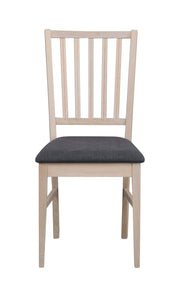 FILIPPA Set of 2 Chairs – Whitewashed/grey fabric – 1