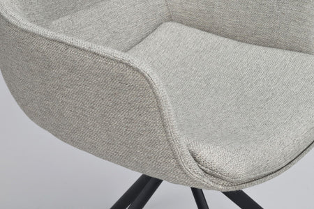 LOWELL Set of 2 Grey Swivel Armchairs – Default Title – 8