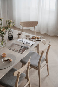 FILIPPA Dining Table 140CM/240CM – Whitewash top and legs / 140CM Standard Table – 4