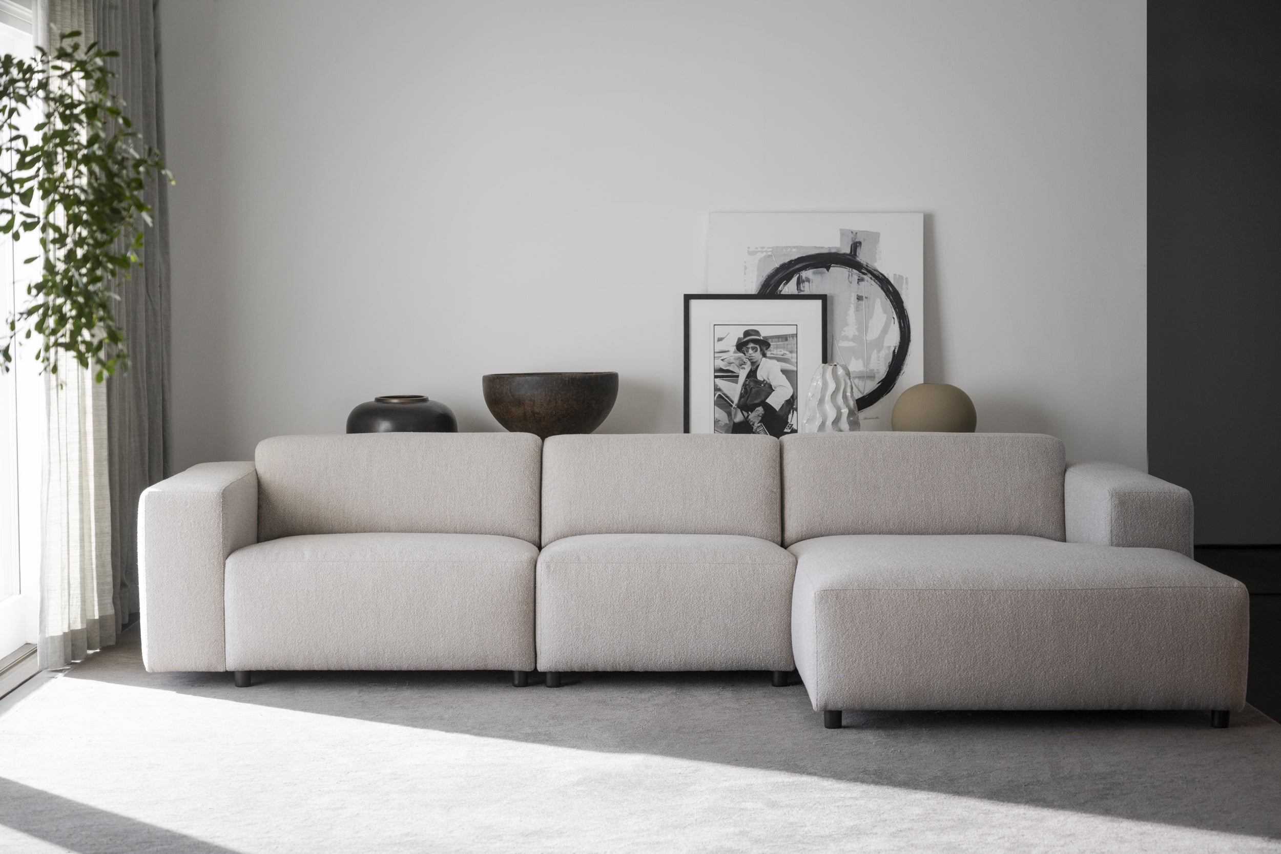 Willard 4-Seater Modular Sofa with Chaise Longue – Light Beige / Right-hand chaise – 3