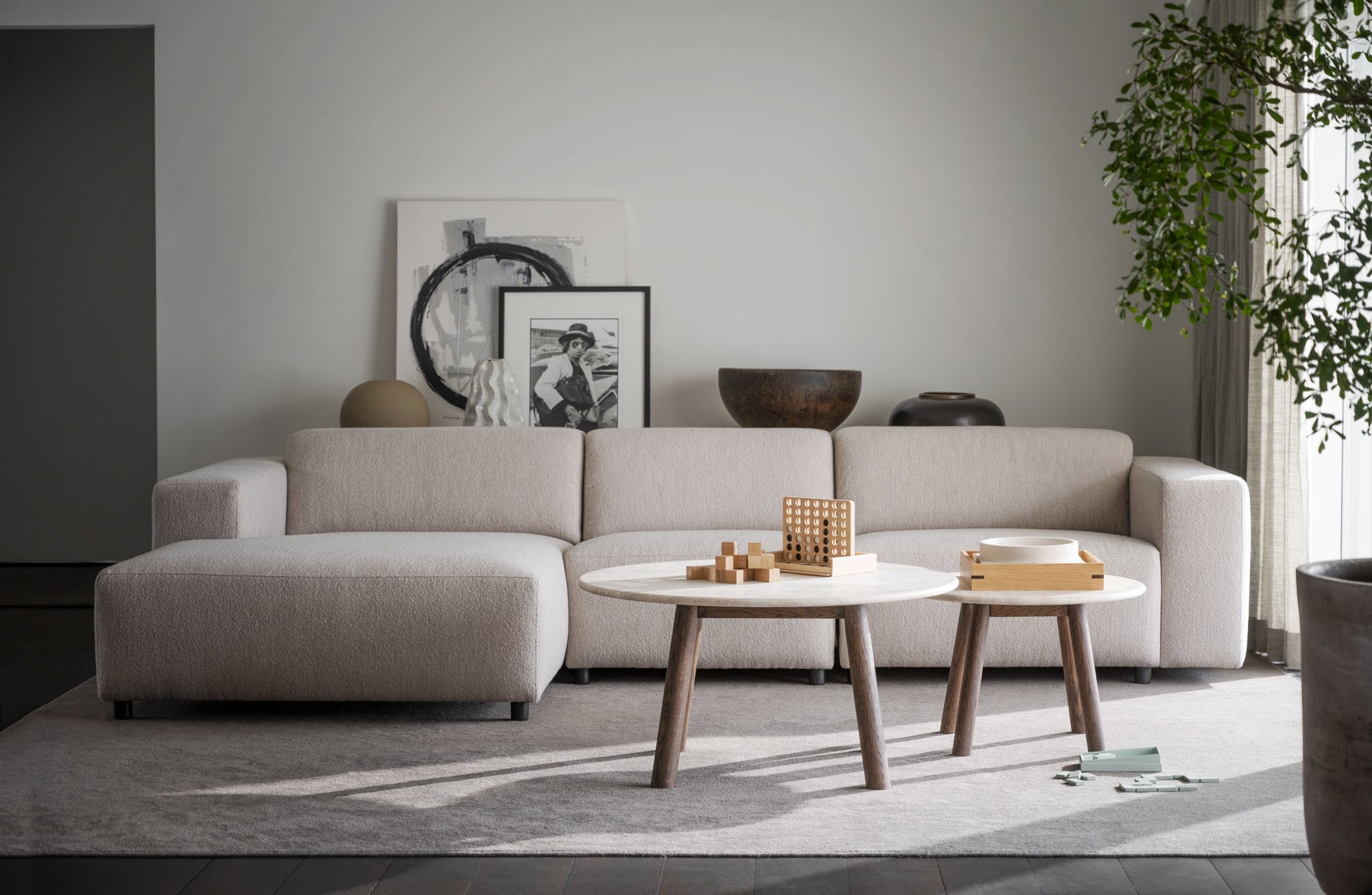 Willard 4-Seater Modular Sofa with Chaise Longue – Light Beige / Left-hand chaise – 2