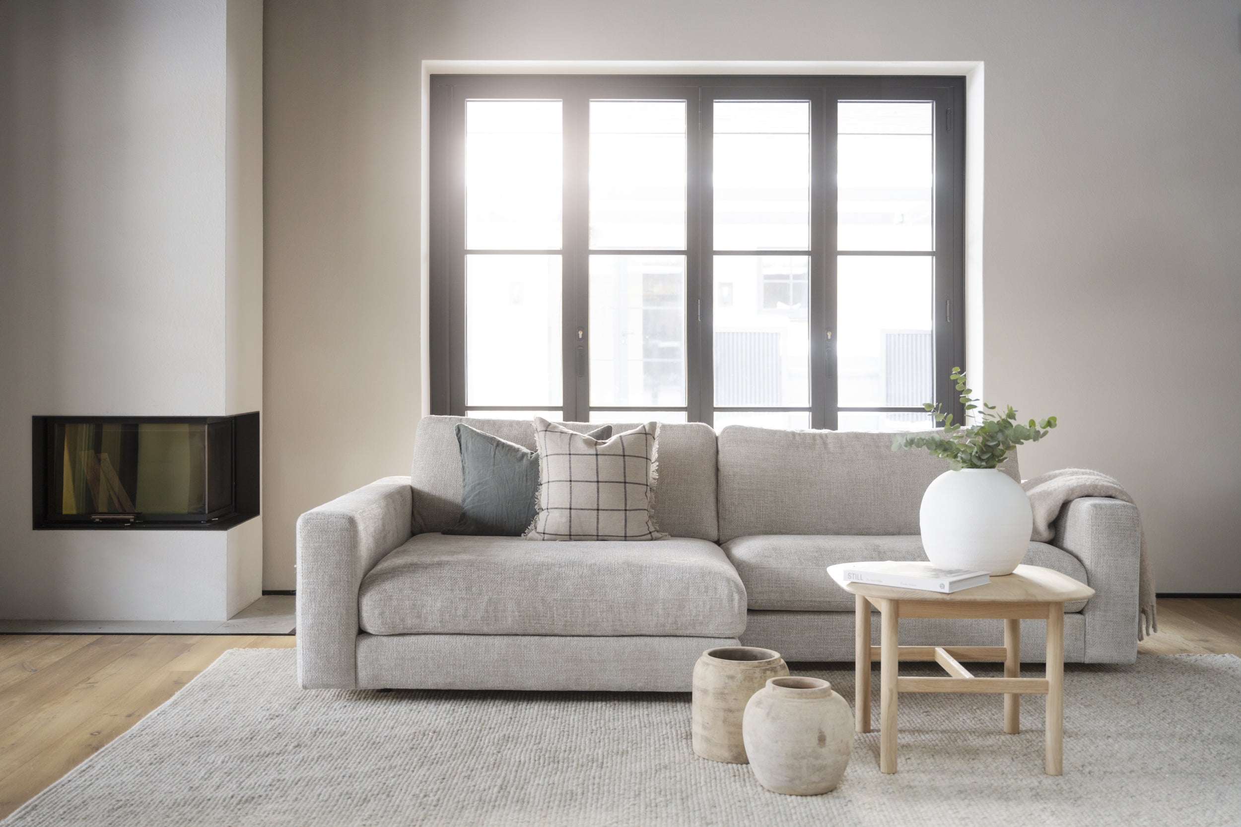 Duncan 3-Seater Sofa with Chaise Longue – Left / Light Grey – 3