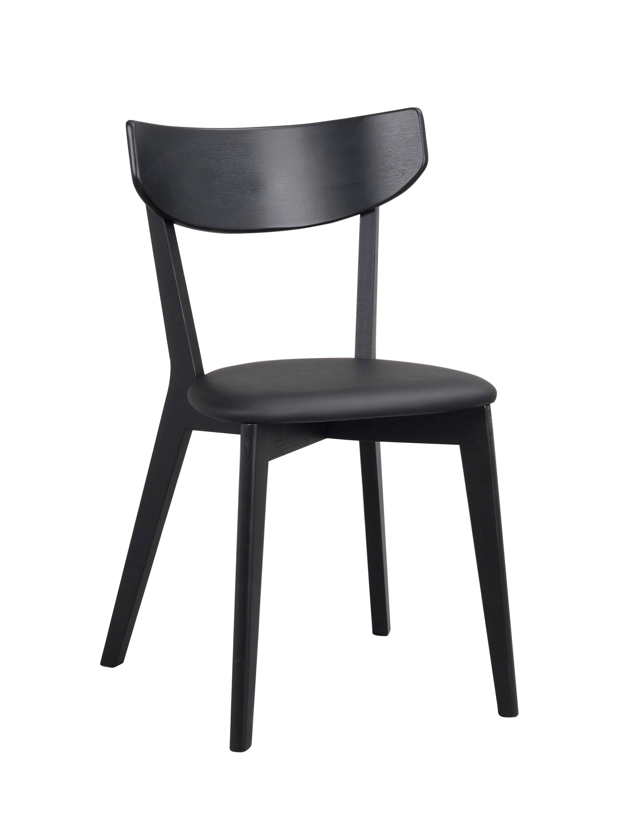 AMI Set of 2 Chairs – black stained oak/ black PU seat – 11