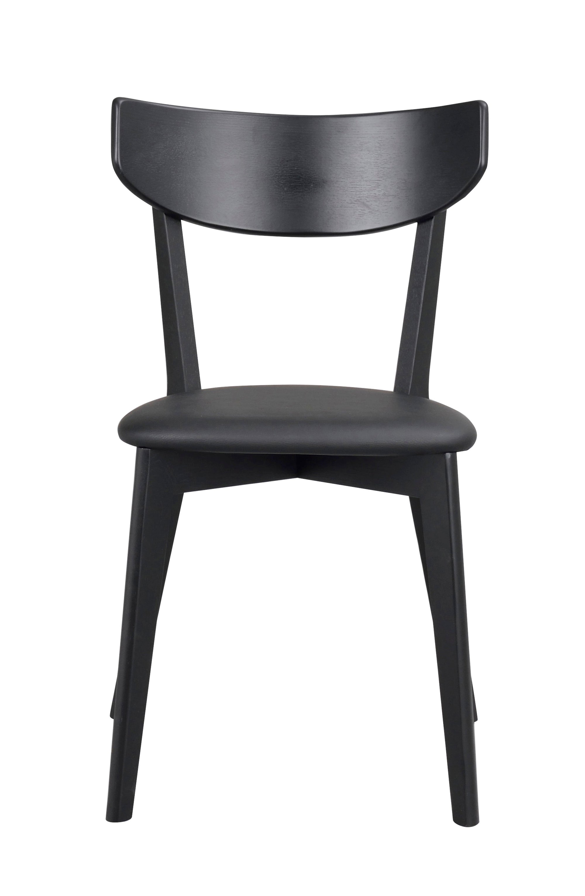 AMI Set of 2 Chairs – black stained oak/ black PU seat – 1
