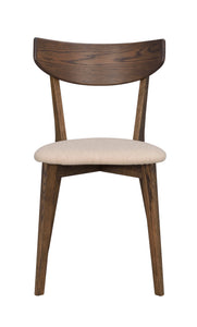 AMI Set of 2 Chairs – brown oak/beige seat – 1