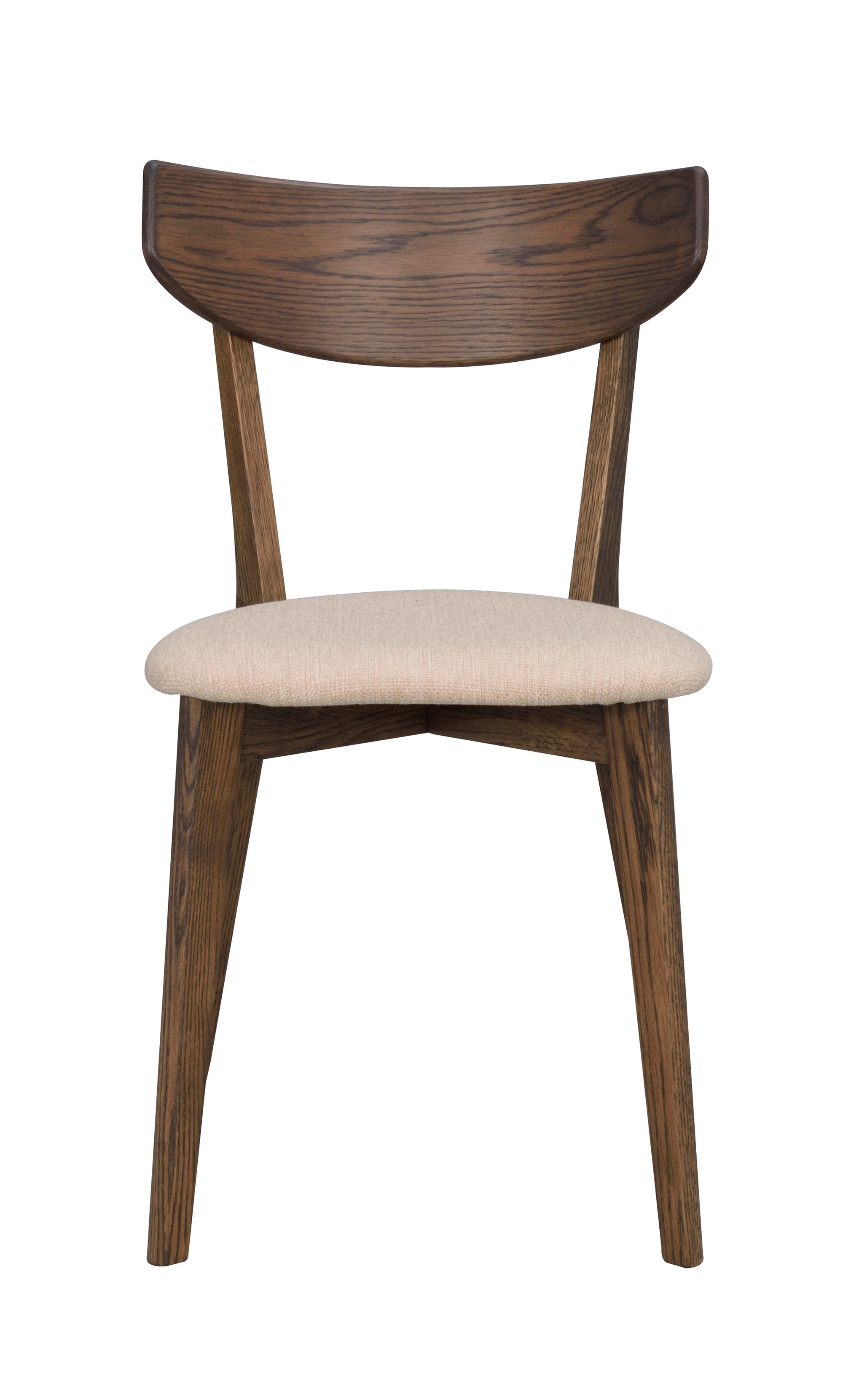 AMI Set of 2 Chairs – brown oak/beige seat – 1