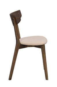 AMI Set of 2 Chairs – brown oak/beige seat – 9