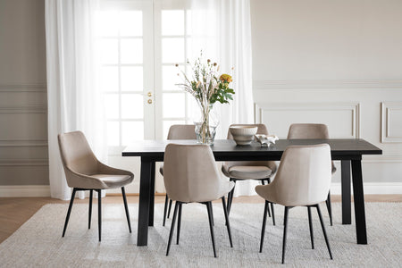SIERRA Velvet Set of 2 Chairs – Beige Velvet – 3