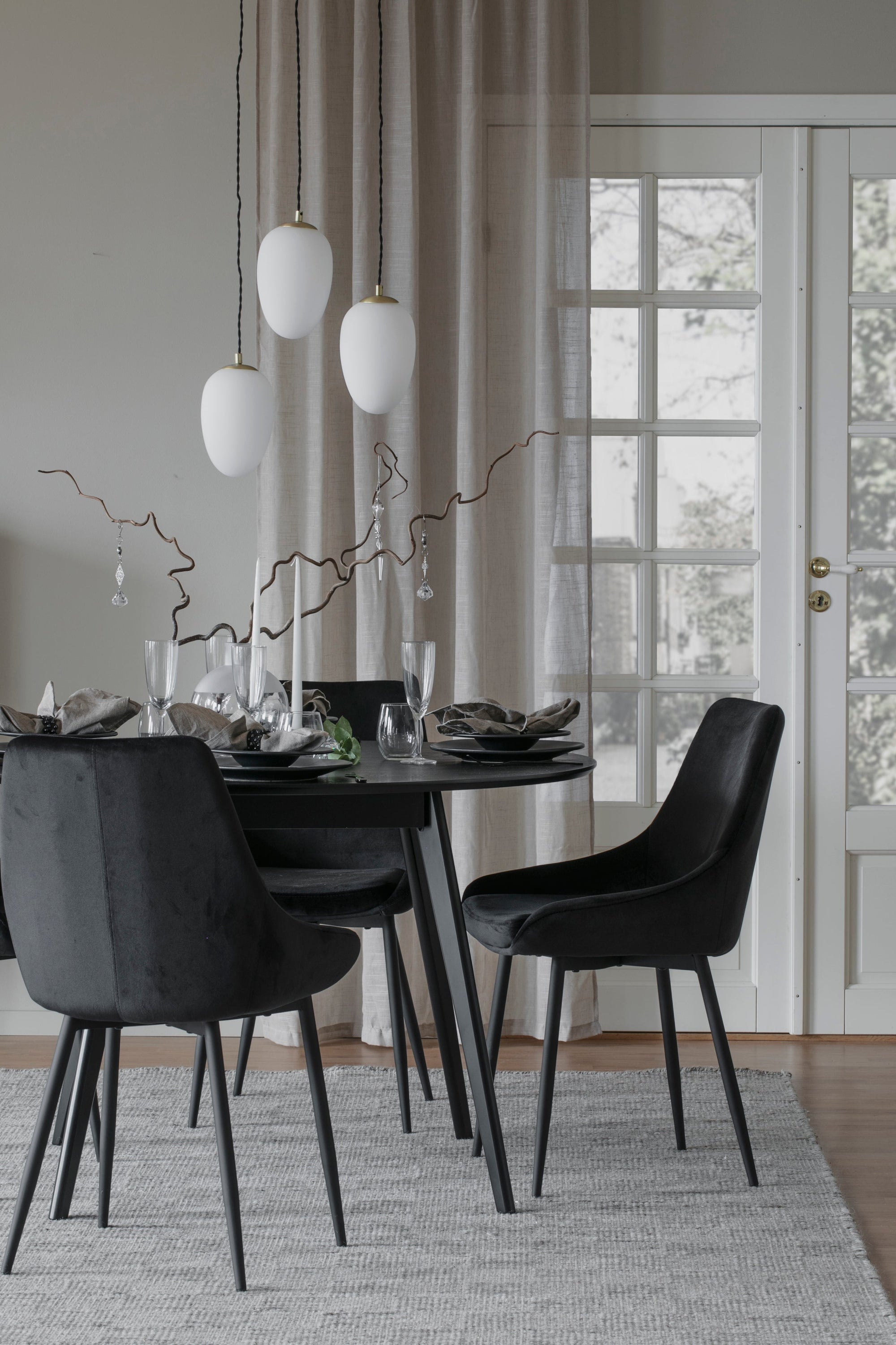 SIERRA Set of 2 Chairs – Dark grey/black – 2