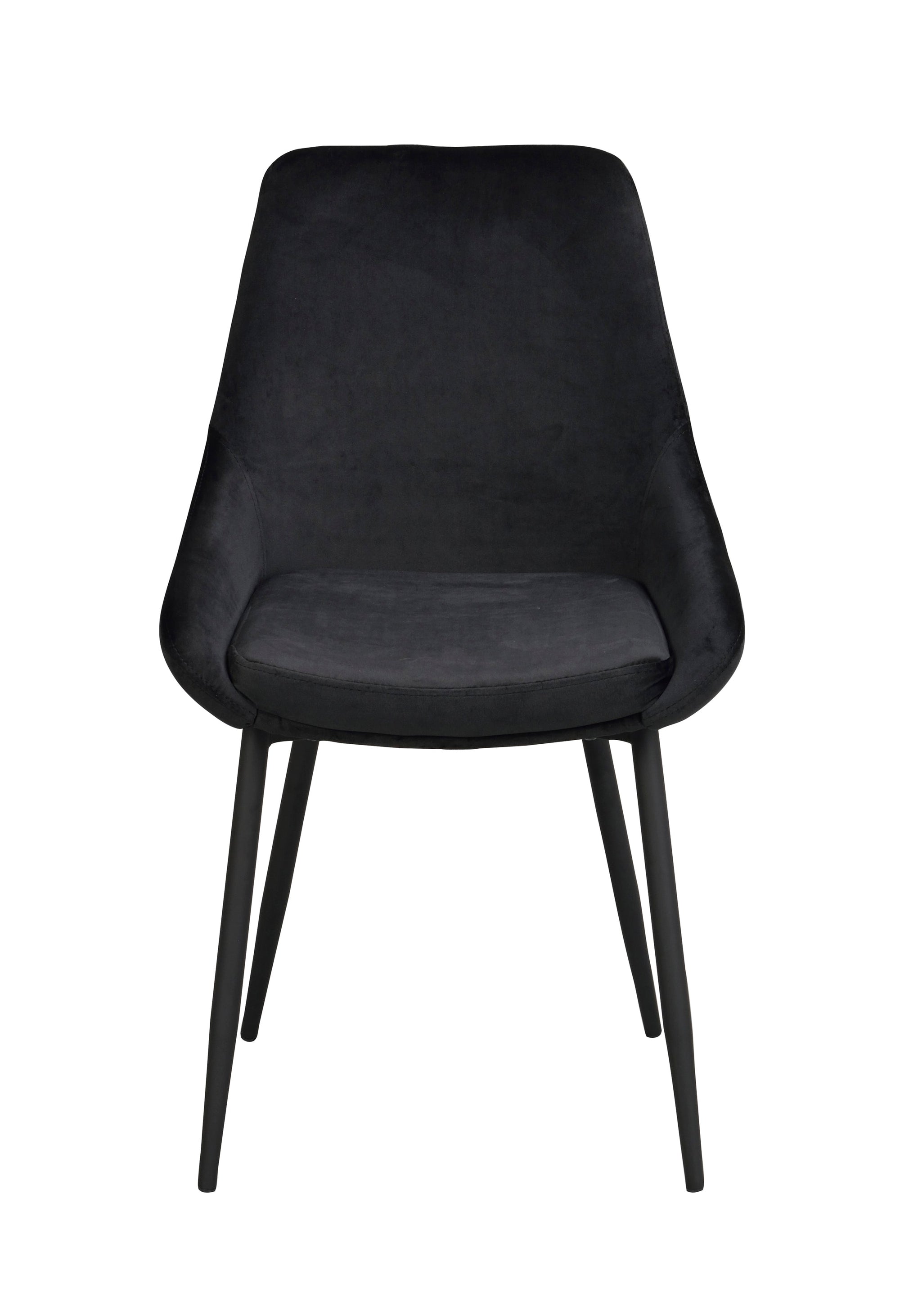 SIERRA Velvet Set of 2 Chairs – Black Velvet – 1