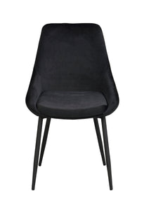 SIERRA Velvet Set of 2 Chairs – Black Velvet – 1