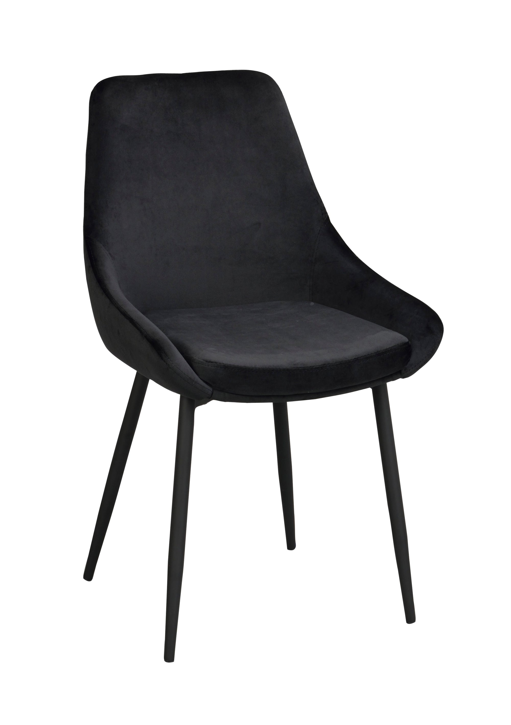 SIERRA Velvet Set of 2 Chairs – Black Velvet – 5