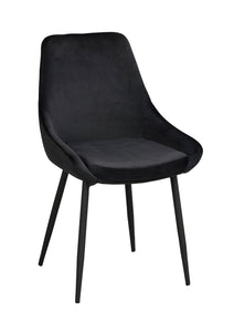 SIERRA Velvet Set of 2 Chairs – Black Velvet – 5