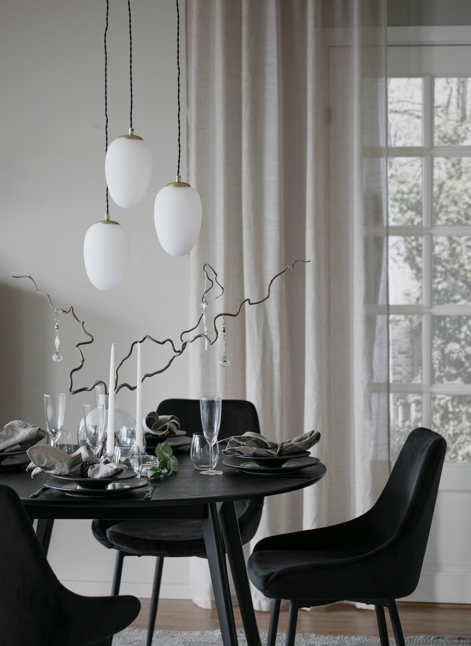 SIERRA Velvet Set of 2 Chairs – Black Velvet – 3