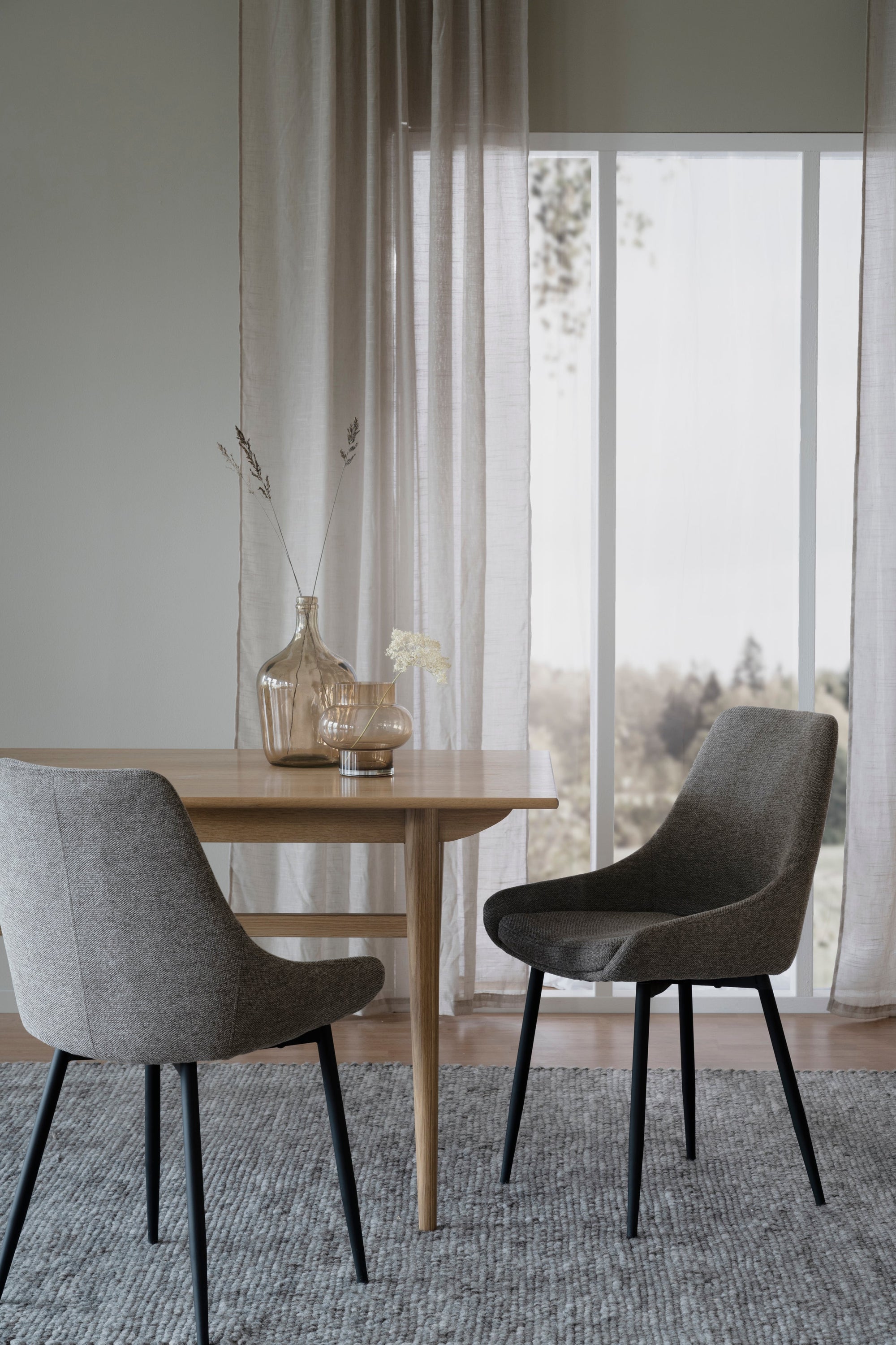 SIERRA Fabric Set of 2 Chairs – Grey – 2
