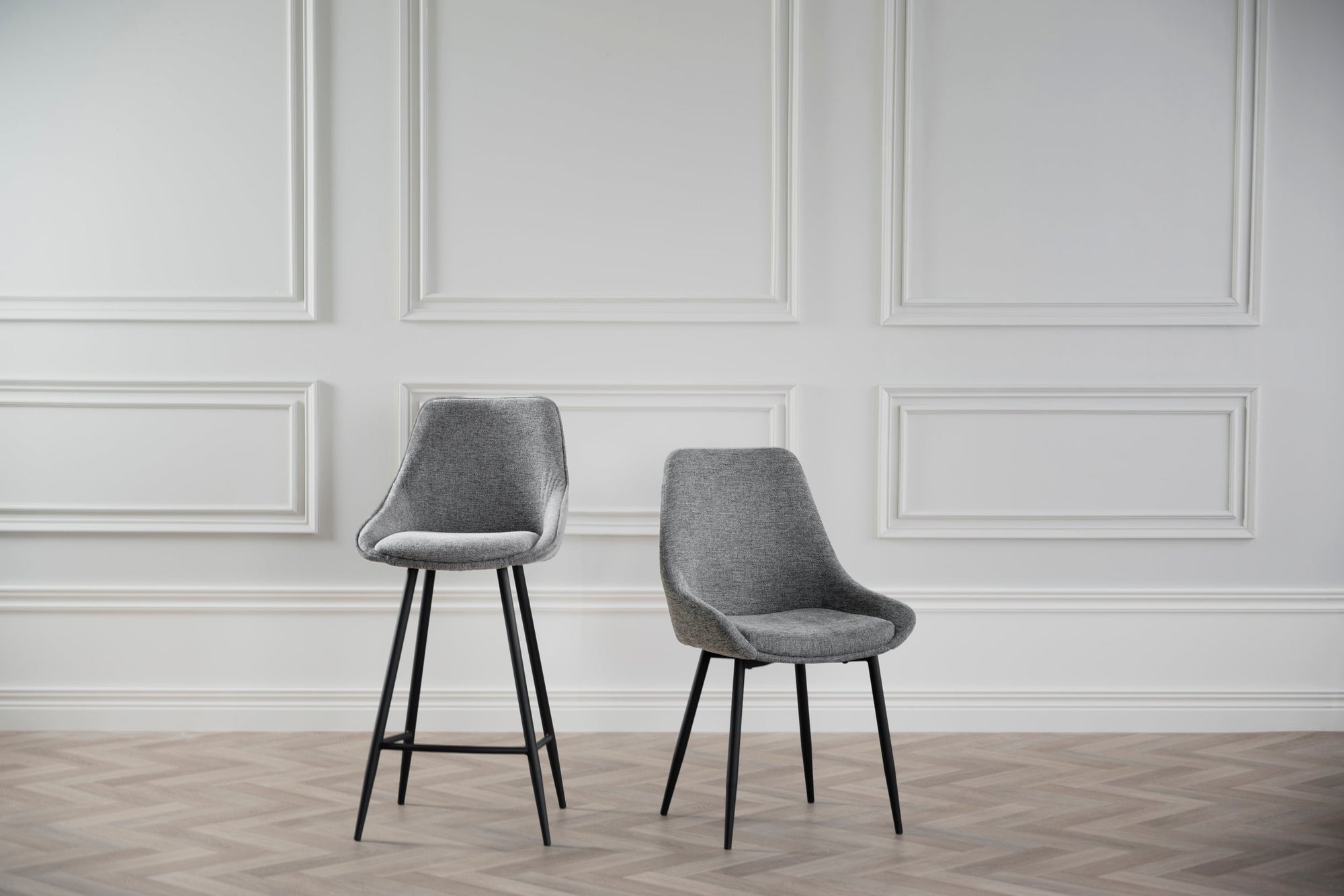 SIERRA Fabric Set of 2 Chairs – Grey – 3
