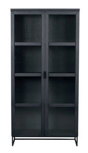 EVERETT HIGH Glass Cabinet – Black Stained Oak – 1