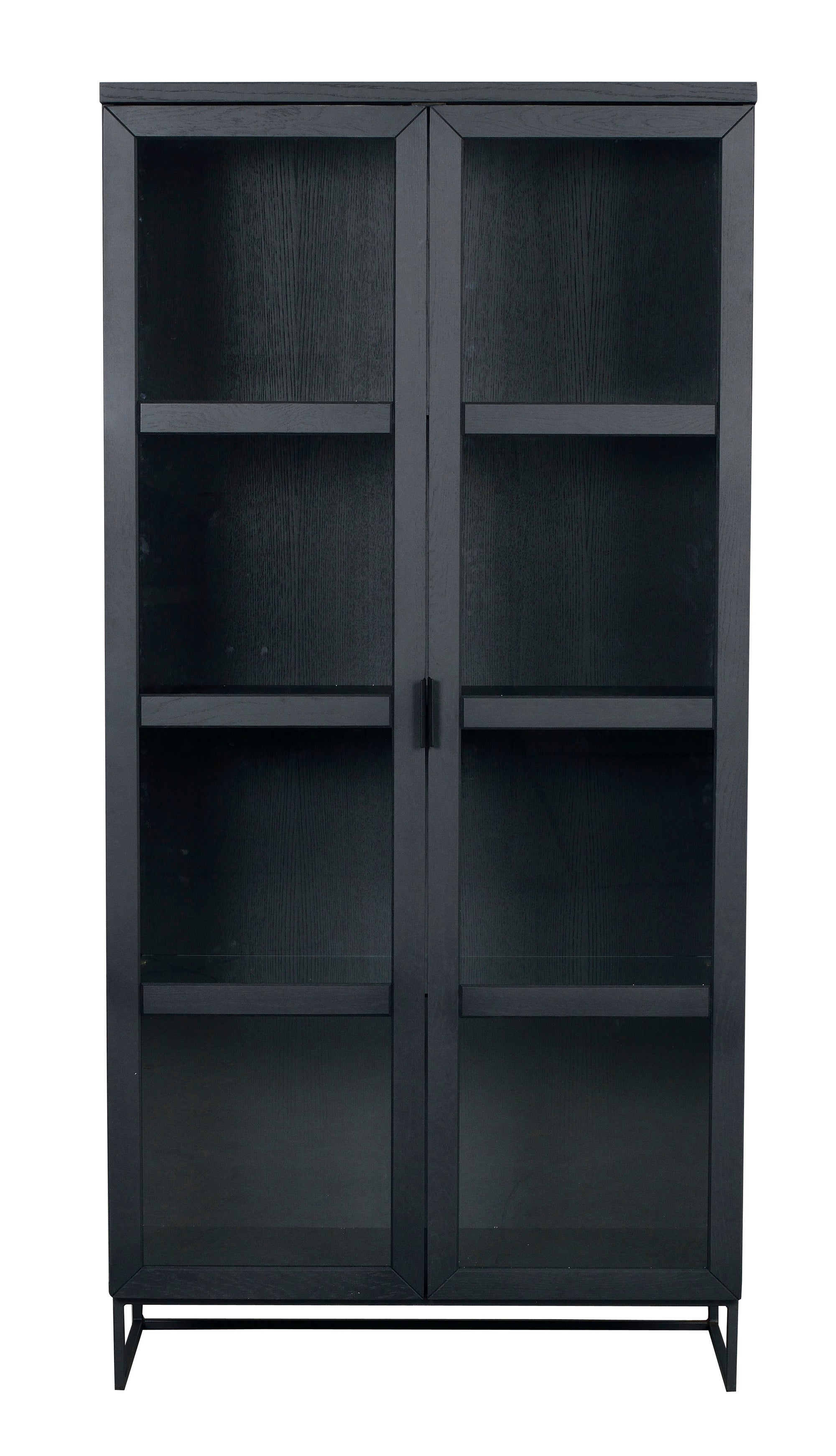 EVERETT HIGH Glass Cabinet – Black Stained Oak – 1