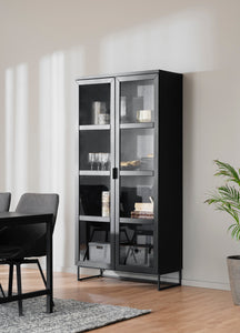 EVERETT HIGH Glass Cabinet – Black Stained Oak – 2