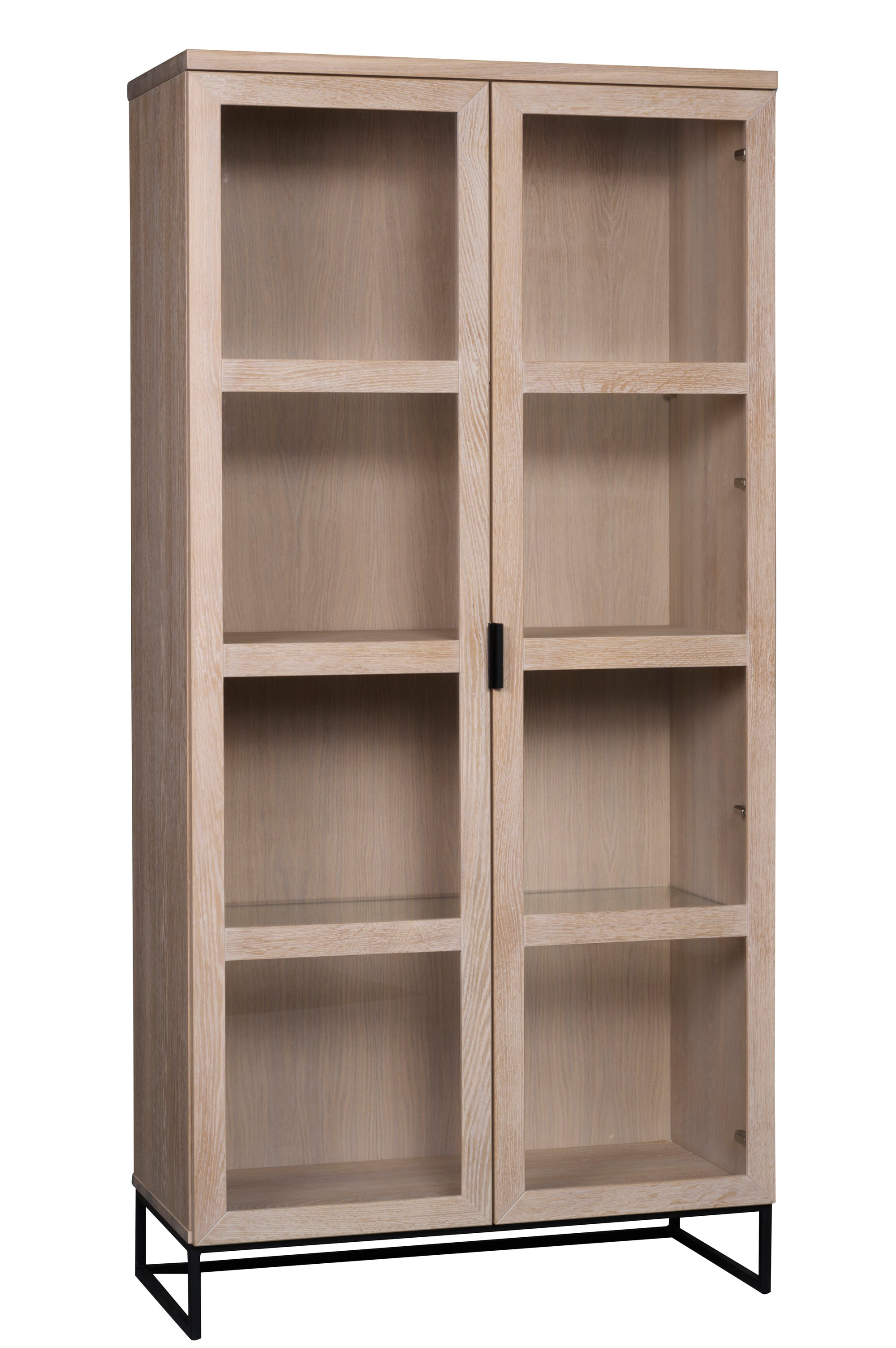 EVERETT HIGH Glass Cabinet – Whitewashed Oak – 6