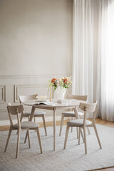 YUMI Round Table 115CM – Whitewashed Oak – 2