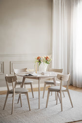 YUMI Round Table 115CM – Whitewashed Oak – 2