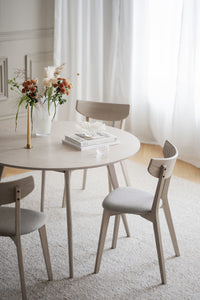 YUMI Round Table 115CM – Whitewashed Oak – 3