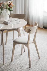 AMI Set of 2 Chairs – whitewash oak/grey-beige seat – 2