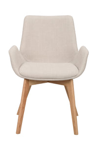 DRIMSDALE Beige Set of 2 Armchairs – Oak – 1