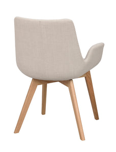 DRIMSDALE Beige Set of 2 Armchairs – Oak – 5