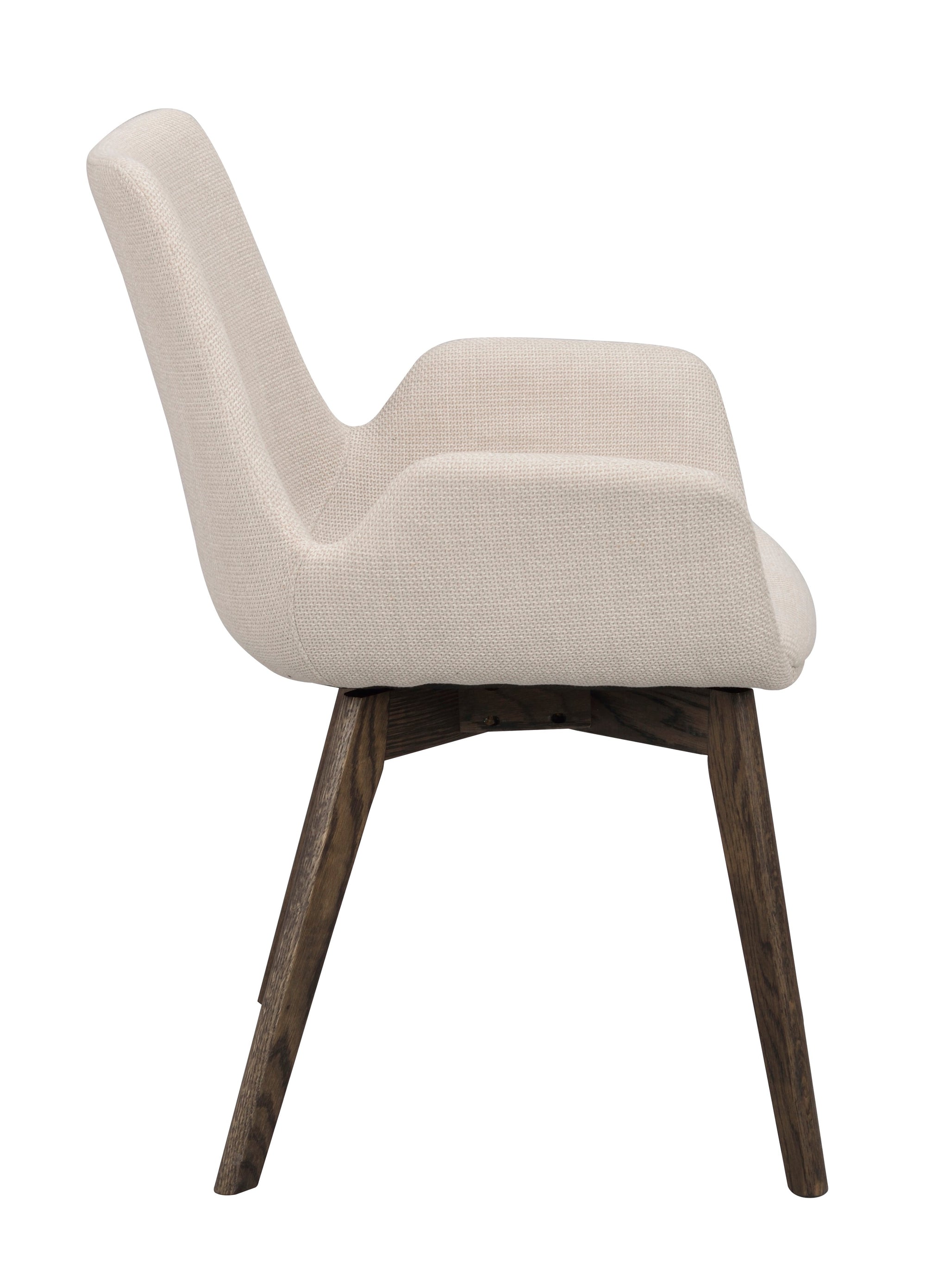 DRIMSDALE Beige Set of 2 Armchairs – Brown oak – 6