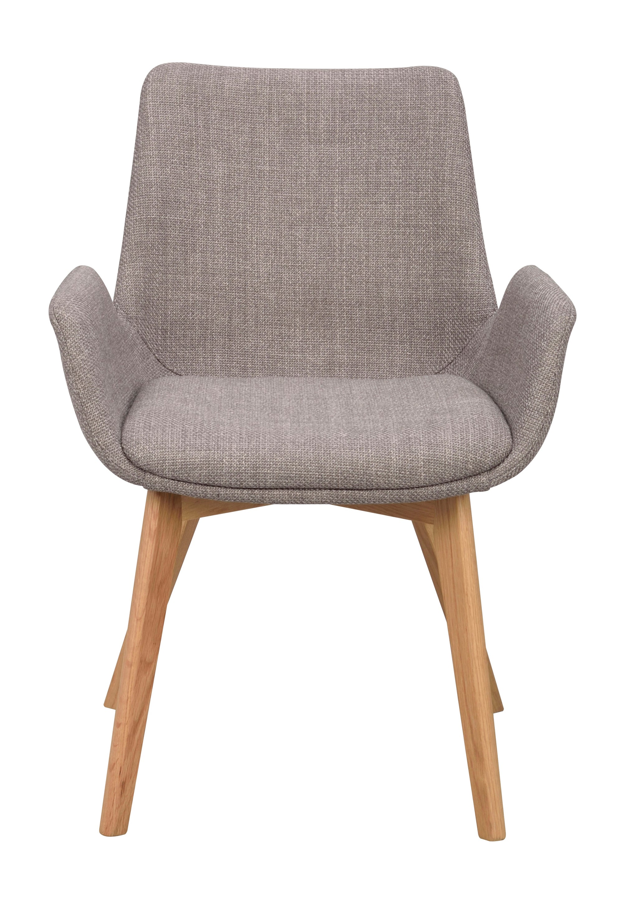 DRIMSDALE Grey Set of 2 Armchairs – Oak – 1