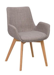 DRIMSDALE Grey Set of 2 Armchairs – Oak – 3