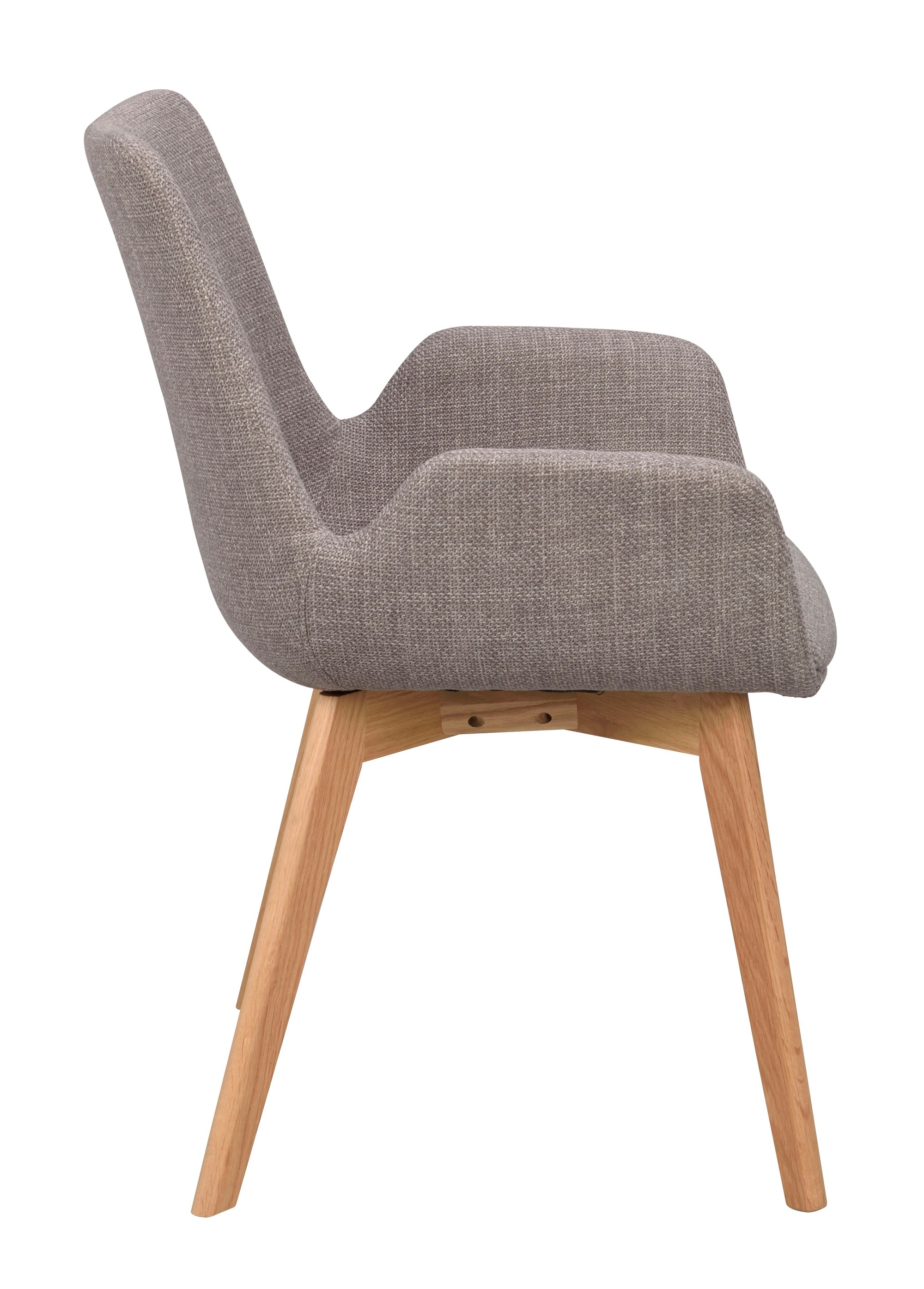 DRIMSDALE Grey Set of 2 Armchairs – Oak – 4