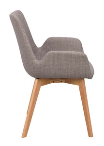 DRIMSDALE Grey Set of 2 Armchairs – Oak – 4