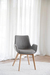 DRIMSDALE Grey Set of 2 Armchairs – Oak – 2
