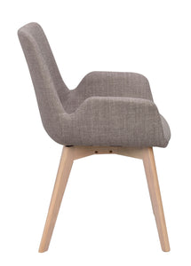 DRIMSDALE Grey Set of 2 Armchairs – Whitewashed oak – 4