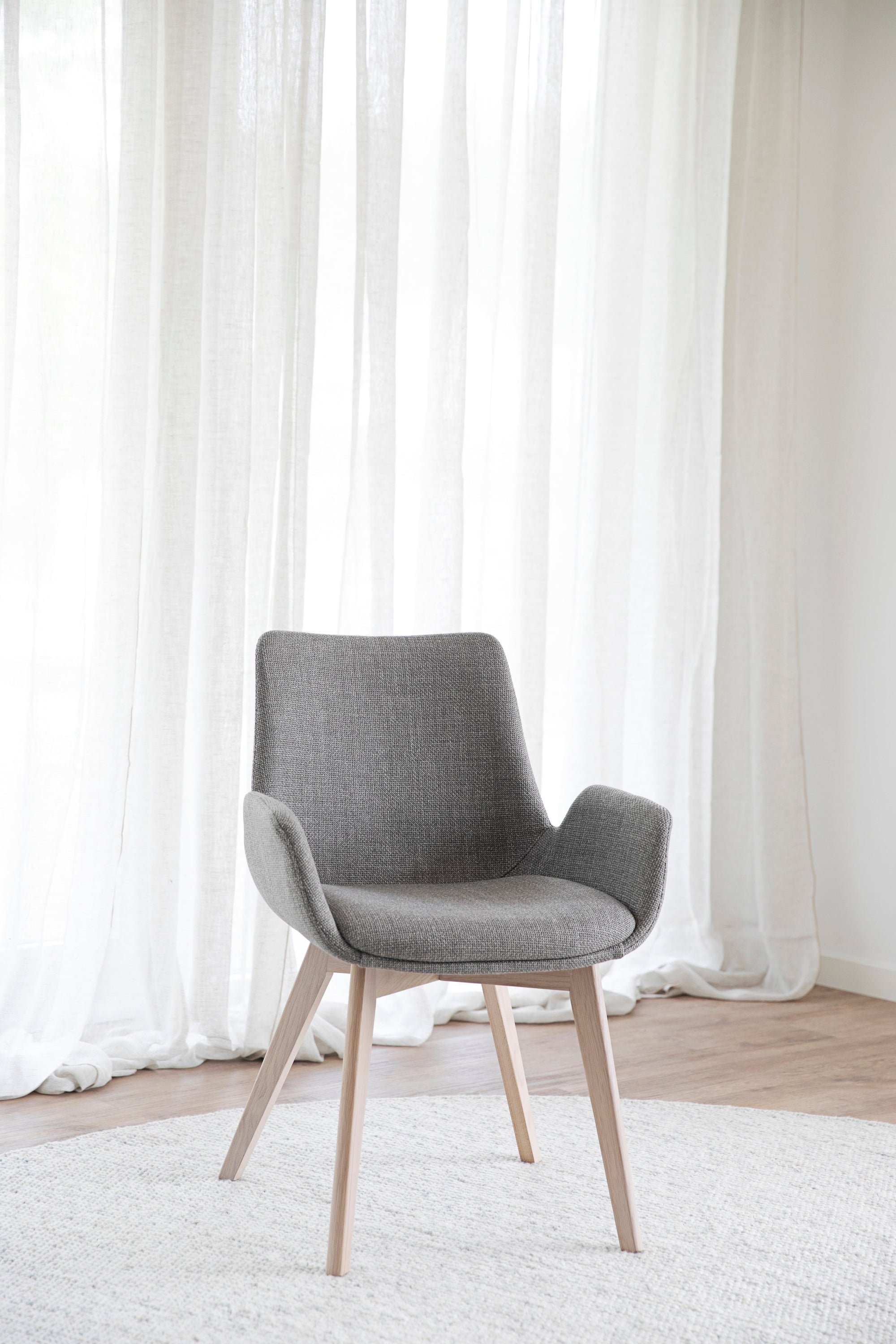 DRIMSDALE Grey Set of 2 Armchairs – Whitewashed oak – 2