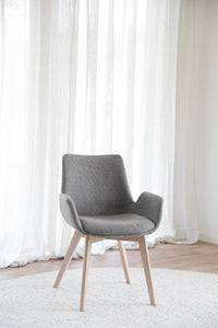 DRIMSDALE Grey Set of 2 Armchairs – Whitewashed oak – 2