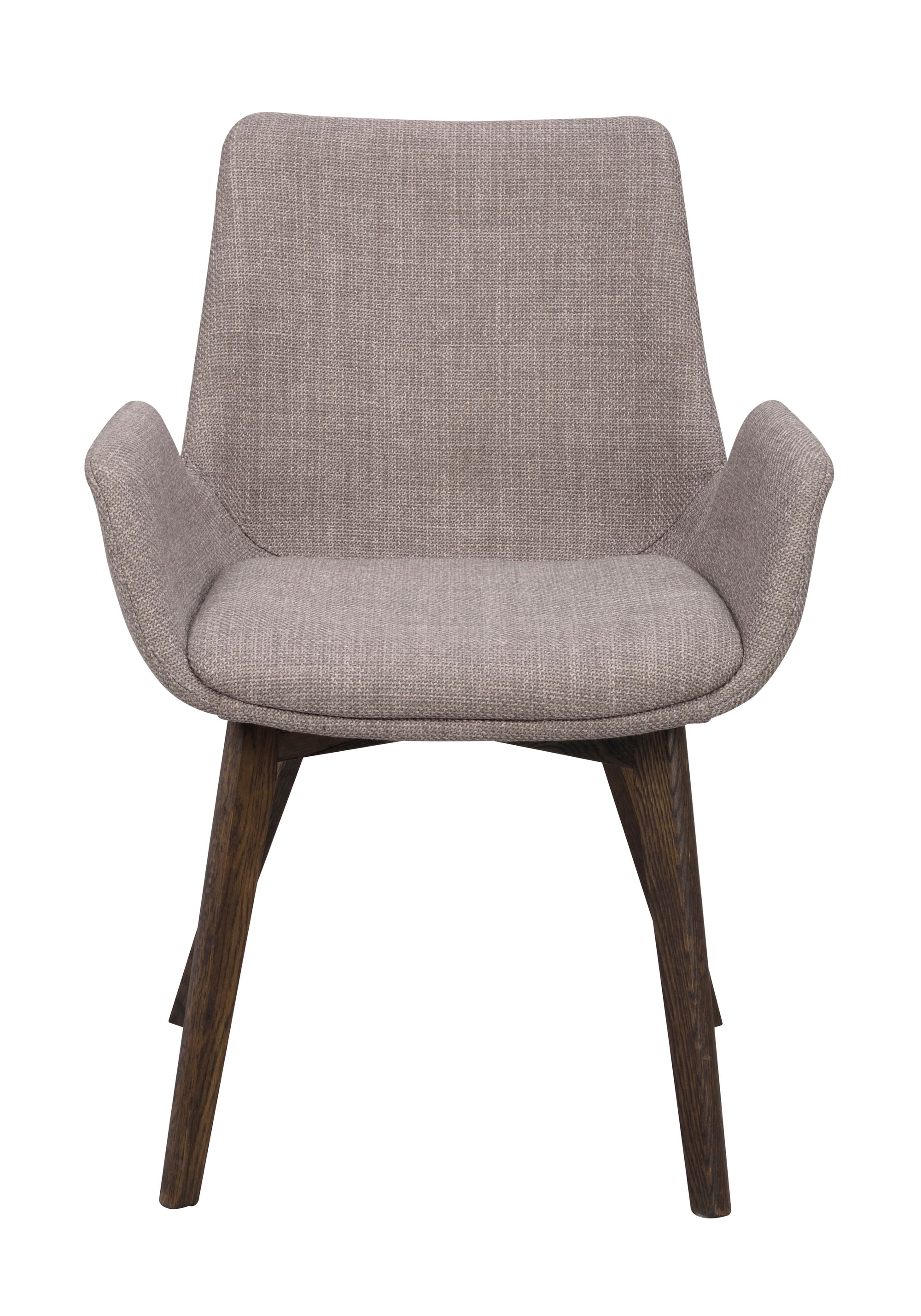 DRIMSDALE Grey Set of 2 Armchairs – Brown oak – 1