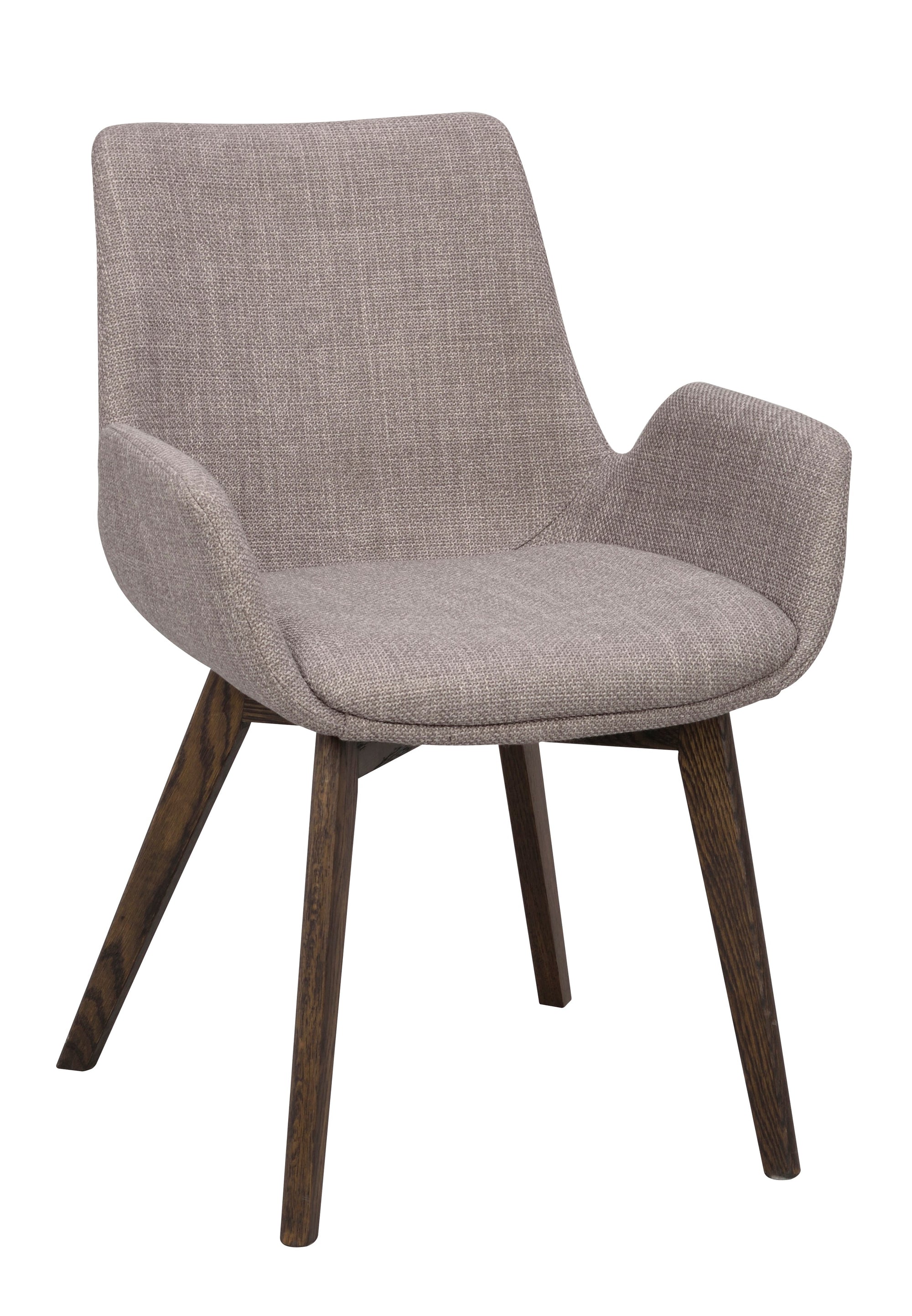 DRIMSDALE Grey Set of 2 Armchairs – Brown oak – 3